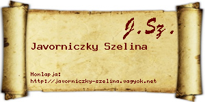Javorniczky Szelina névjegykártya